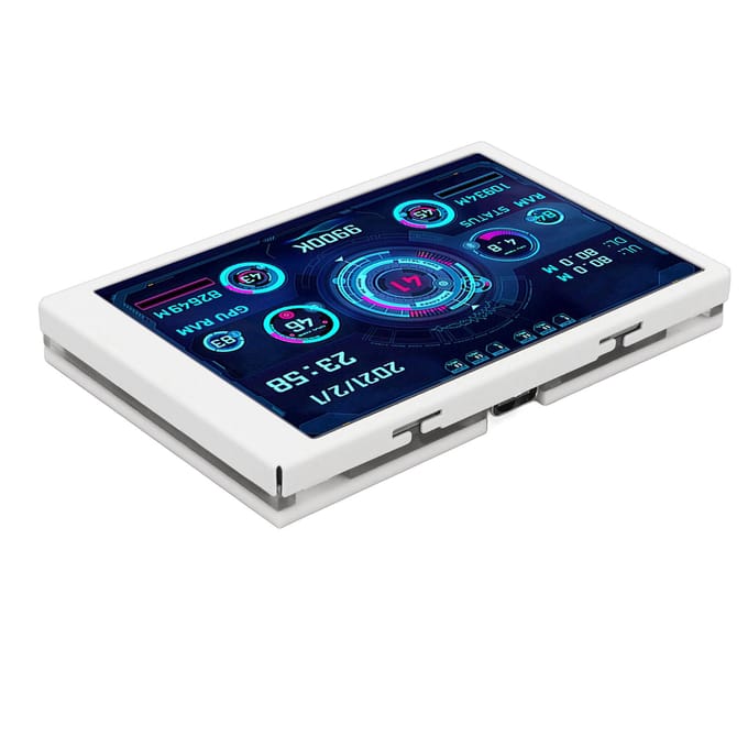 3,5 inch Computertemperatuurmonitor IPS Volledig Zichtscherm Klein Scherm voor AIDA64 PC CPU RAM Harde Schijf Gegevens wit