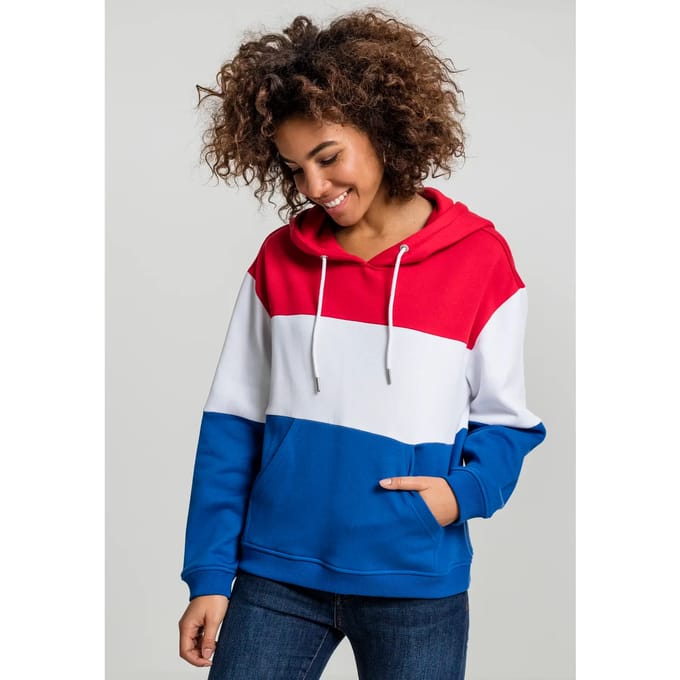 Urban Classics Hoodie/trui -S- Oversize 3-Tone Rood