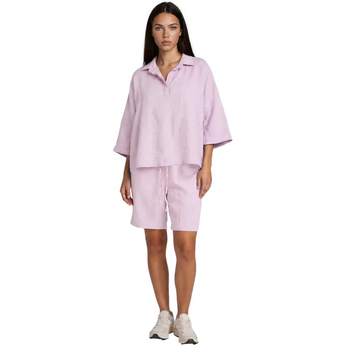 Bermuda voor dames Haris Cotton Essentials Knot Waist Slant Pocket