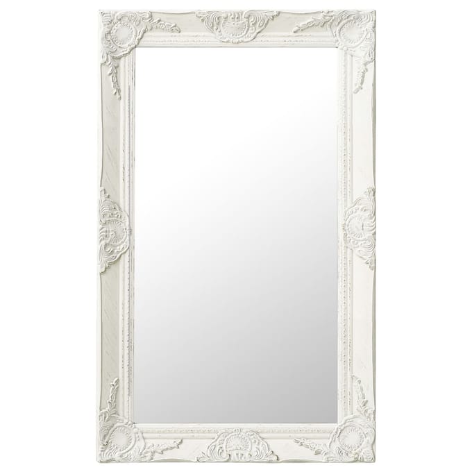 vidaXL - Wandspiegel - barok - stijl - 50x80 - cm - wit