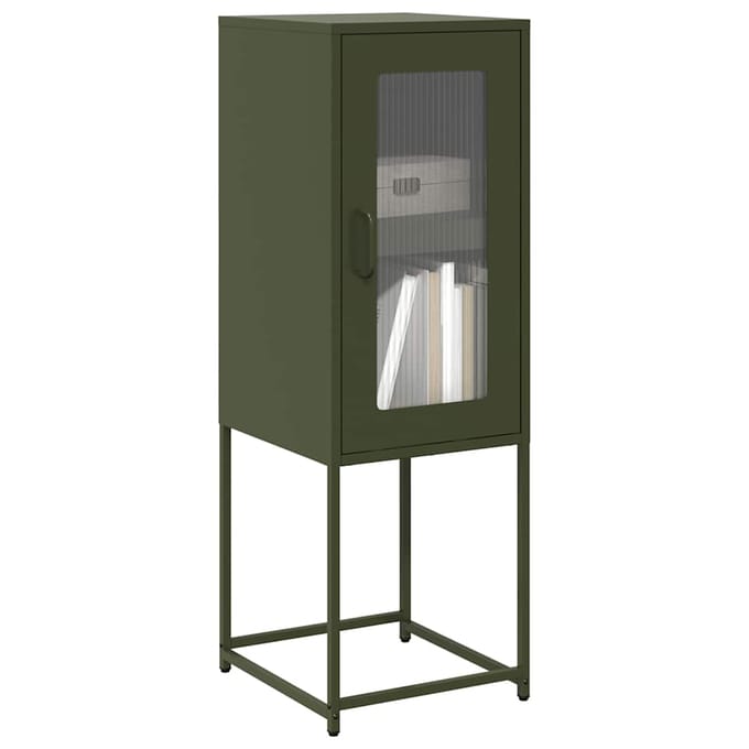 vidaXL - Dressoir - 36x39x107 - cm - koudgewalst - staal - olijfgroen