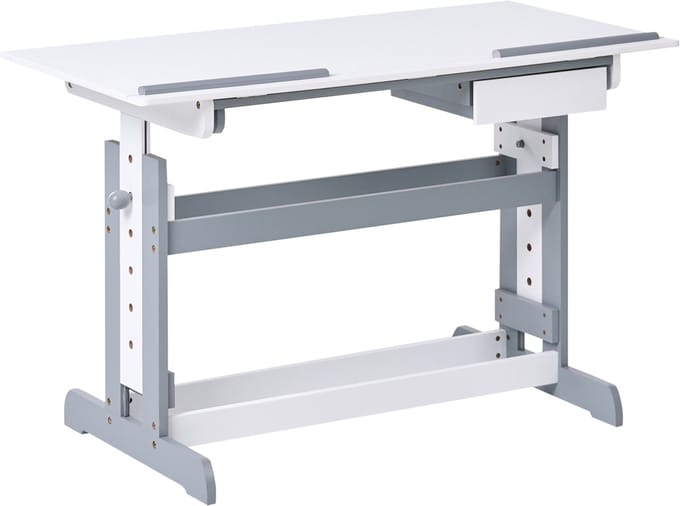 NANNUP - Handmatig verstelbaar bureau - Wit - MDF