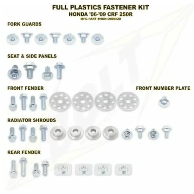 Compleet plastic motorbevestigingsset Bolt Honda CR125/250
