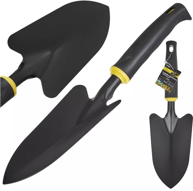 John Gardener Tuinspade - Brede schop - Poedergecoat staal - Ergonomische handgreep - 32 cm - 9 cm blad