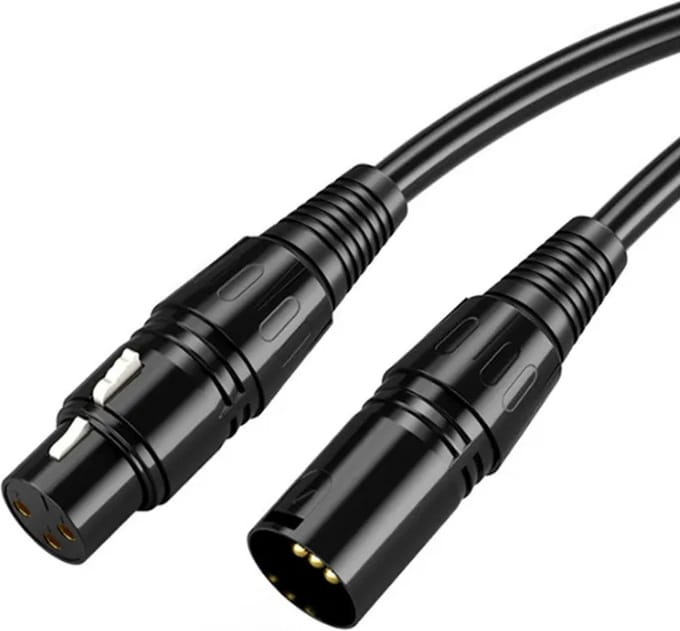 Qost - XLR kabel - 3Pin XLR - Microfoon Kabel - 2 Meter - Zwart - Mannelijk naar Vrouwelijk