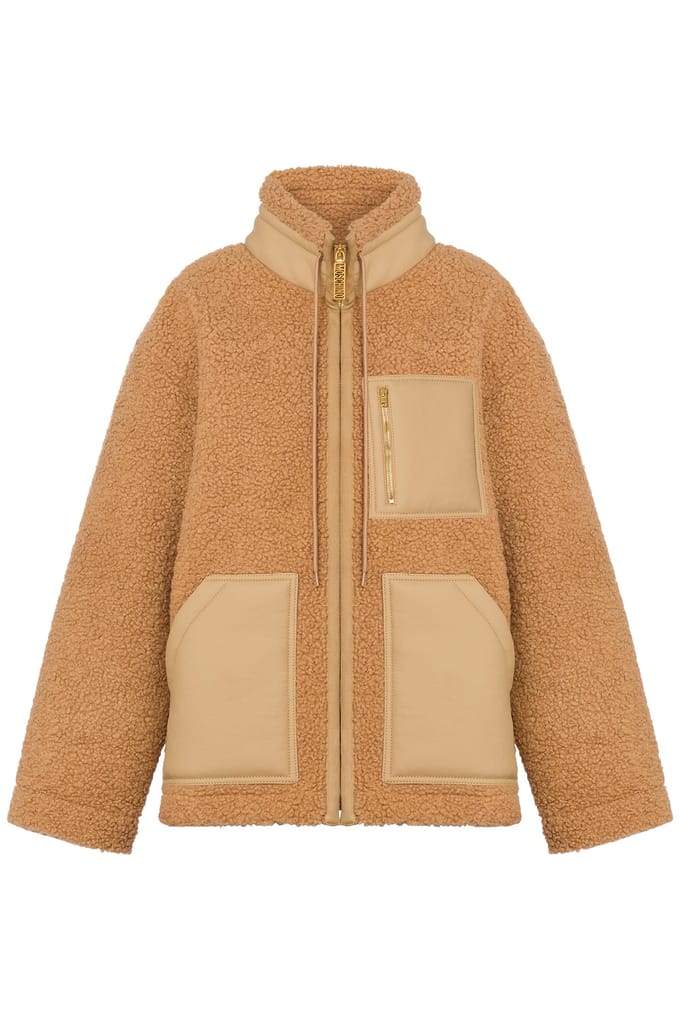 Moschino Soft Fabric Jacket With Zip Beige Maat: 44 | Lichte Jassen Outlet | Dames | Beige