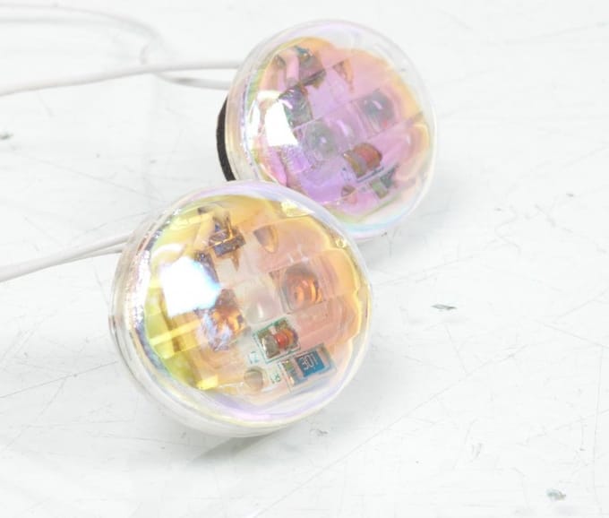 Mini clignotant œil de chat iridium à LED auto pour moto scooter quad feu décoratif