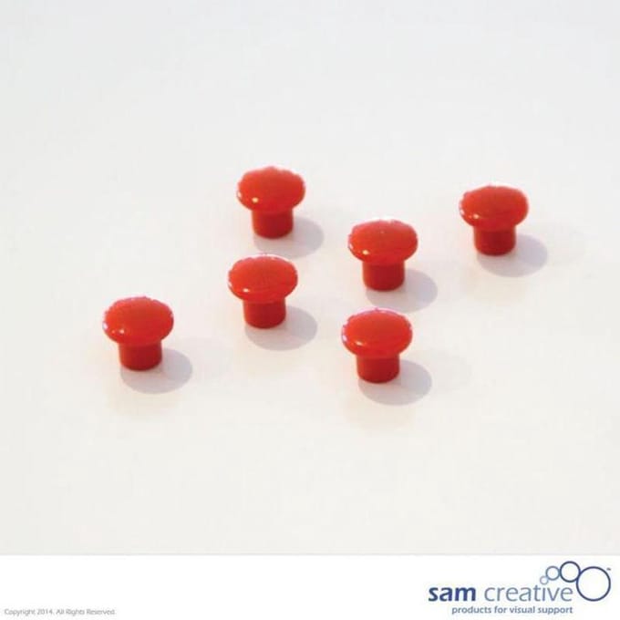 Sam Creative Whiteboard magneten - Set magneten - 10mm - Rood - Whiteboard