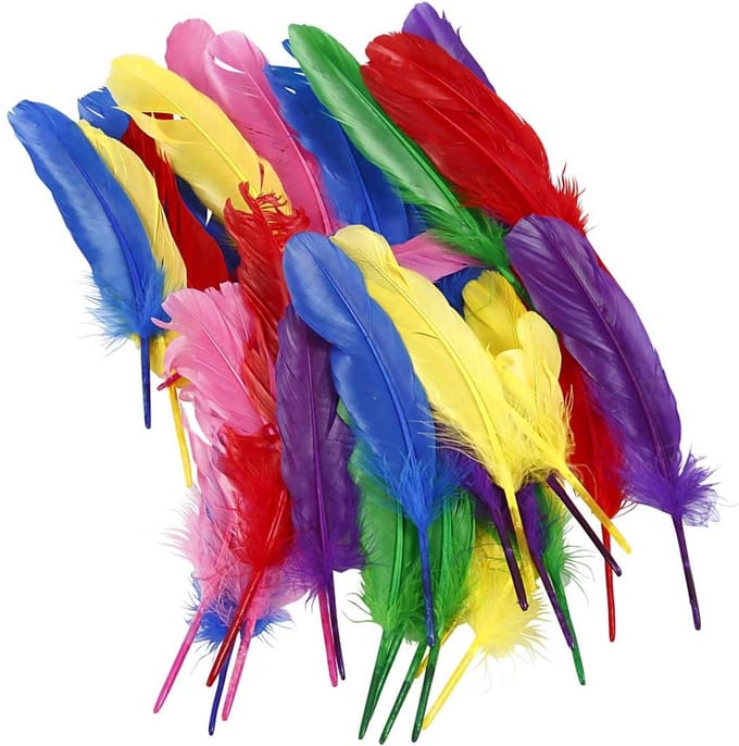 Veren, L: 20 cm, diverse kleuren, 36 stuk/ 1 doos