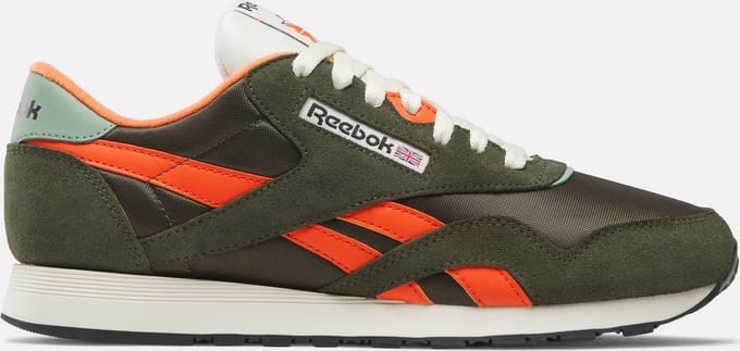 Reebok CLASSIC NYLON HUNTER Groen - PUMP ORANGE - VINTAGE CHALK Heren Sneakers - Groen