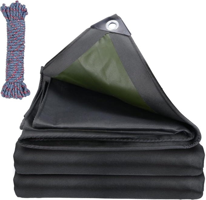 Dekzeil - Afdekzeil - Bescherming Buiten - Waterdicht 450 g/m² - 2x3m - Grijs Groen