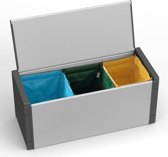 Stijlvolle Binnen- en Buitenbank met Opbergvakken - 85x34x39.5 cm