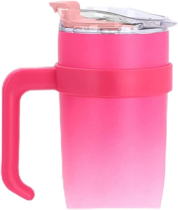Reserverdeksel Beker - Deksel met Rietje - Direct Drinken - Lekvrij Ontwerp - 40 oz - Roze