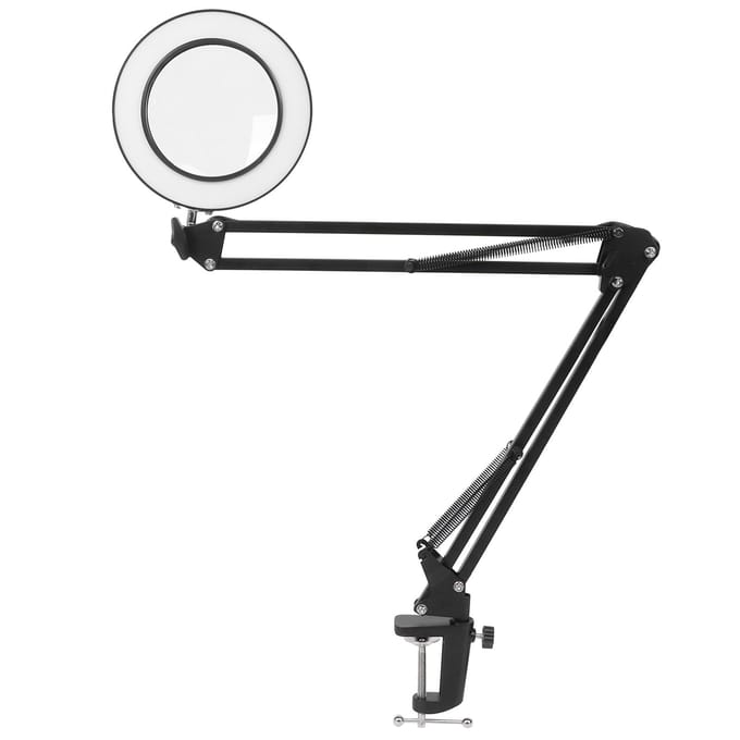 LED 5X Vergrootlamp met Klem USB Dimbaar Bureau Vergrootglas Lamp voor Lezen Borduren