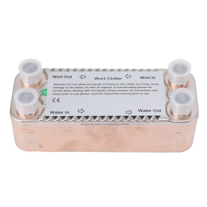 20 Plaques Refroidisseur de Moût Homebrew Contre-courant NPT1/2 Facile à Utiliser Chaleur Acier Inoxydable gray