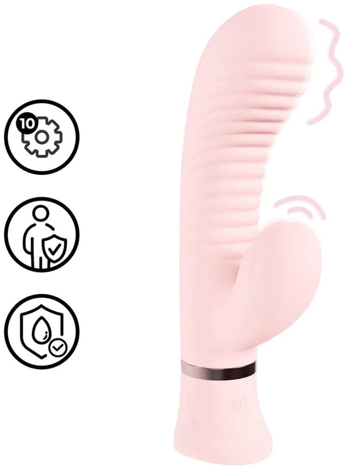 Mystique - Ribbed Rabbit Vibrator - Pink