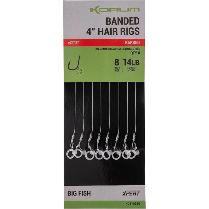 Dobber met een haak Korum Banded Hair 4 inch (x8)