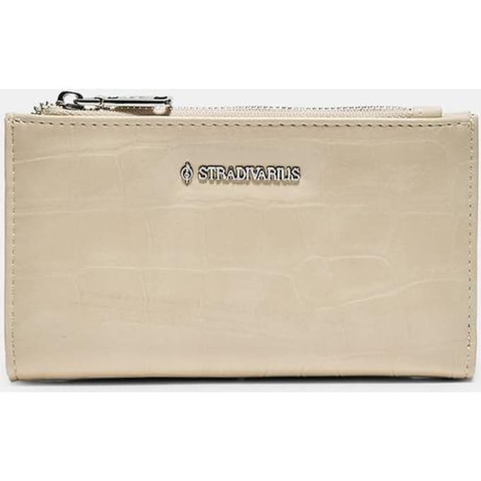 Stradivarius Basis portemonnee met coco-look  Ecru OS
