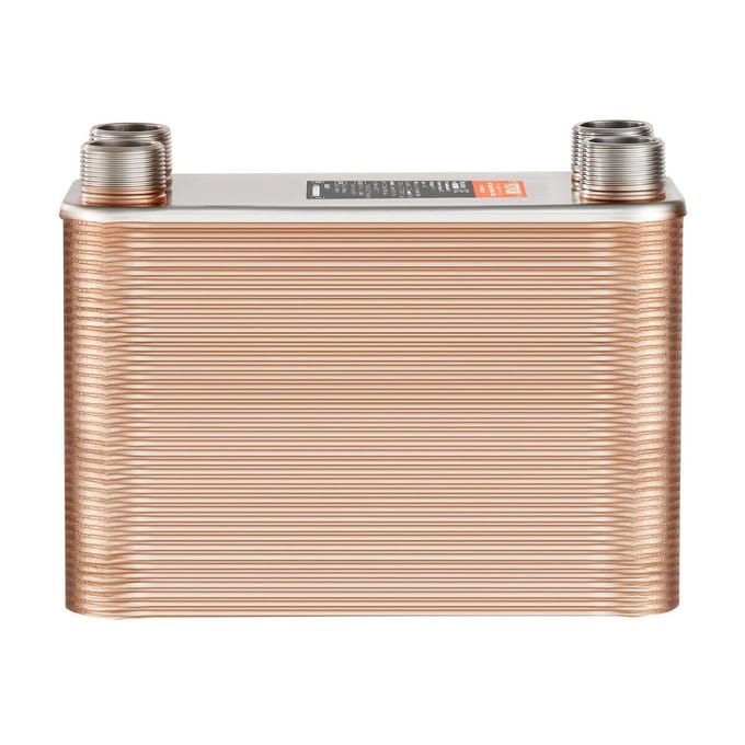 Échangeur de chaleur à plaques 80 Plaque 4*1-1/4  Raccords MNPT 5 x 12  Soudé 316L Acier inoxydable. Acier