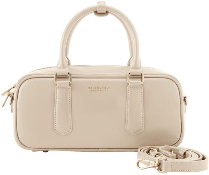 SEIDENFELT MANUFAKTUR handtas schoudertas Arvaja Bowling Bag Stone beige