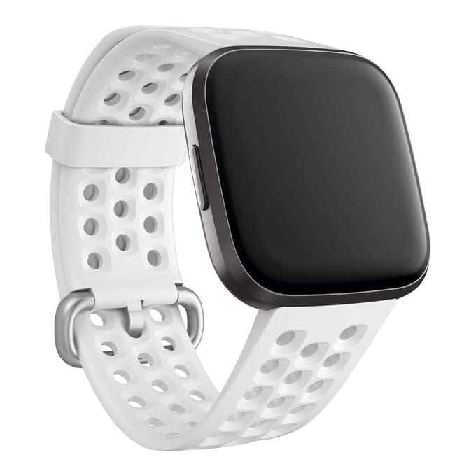 Sport siliconen band Fitbit Versa / Versa 2 / Versa Lite - Maat S - Wit bandje - Geschikt voor Fitbit Versa/ Versa 2/ Versa Lite - Wit