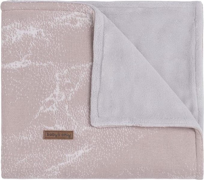 Baby's Only Gebreide wiegdeken teddy - Baby deken Marble - Oud Roze/Classic Roze