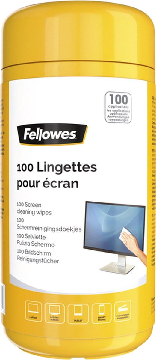 Fellowes computer schoonmaakdoekjes - 100 doekjes - dispenser