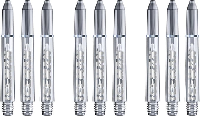 Dartpijlen Shafts Set - Polycarbonaat Transparant Kort - 3 Sets (9 Stuks)