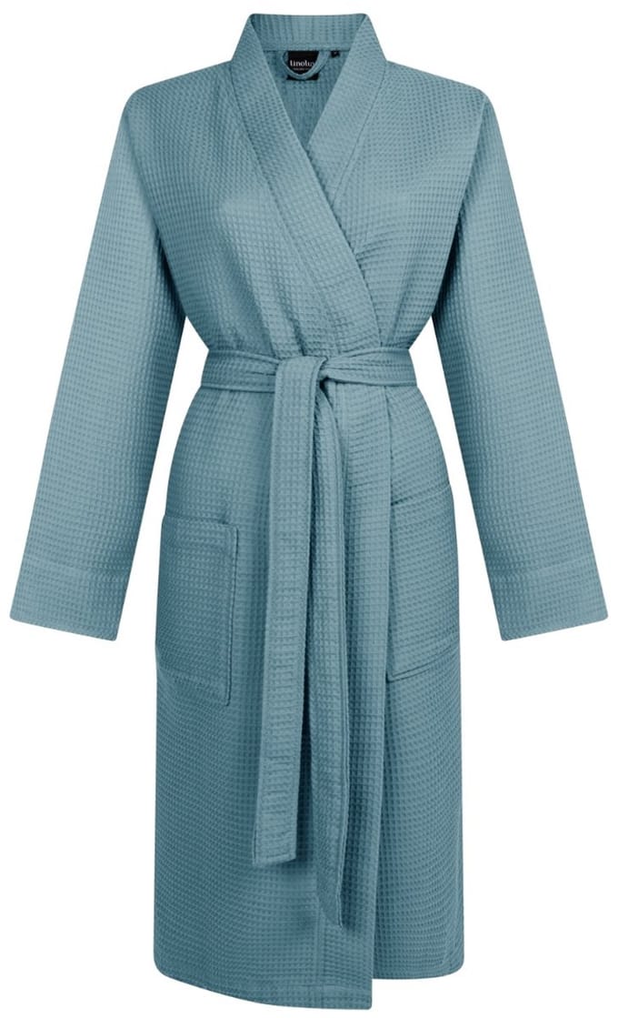 Linolux Wafel Badjas Waffle Pique Mineral Blue XXL