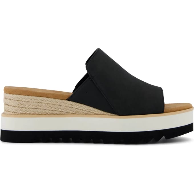 Vrouwelijke leren platformslippers Toms Diana