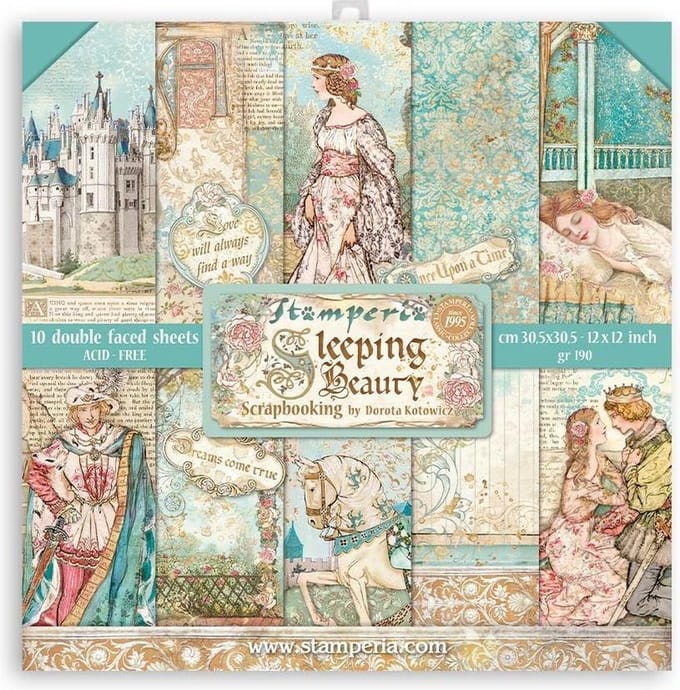 Stamperia Sleeping Beauty 12x12 Inch Paper Pack (SBBL89)