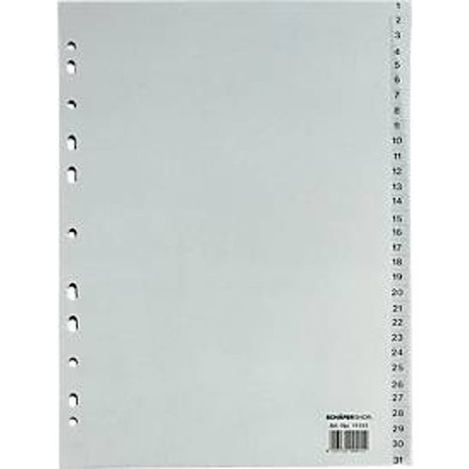 Tabbladen Recycling - gerecycled karton - A4 - numeriek 1-31 – onze merk Schäfer Shop