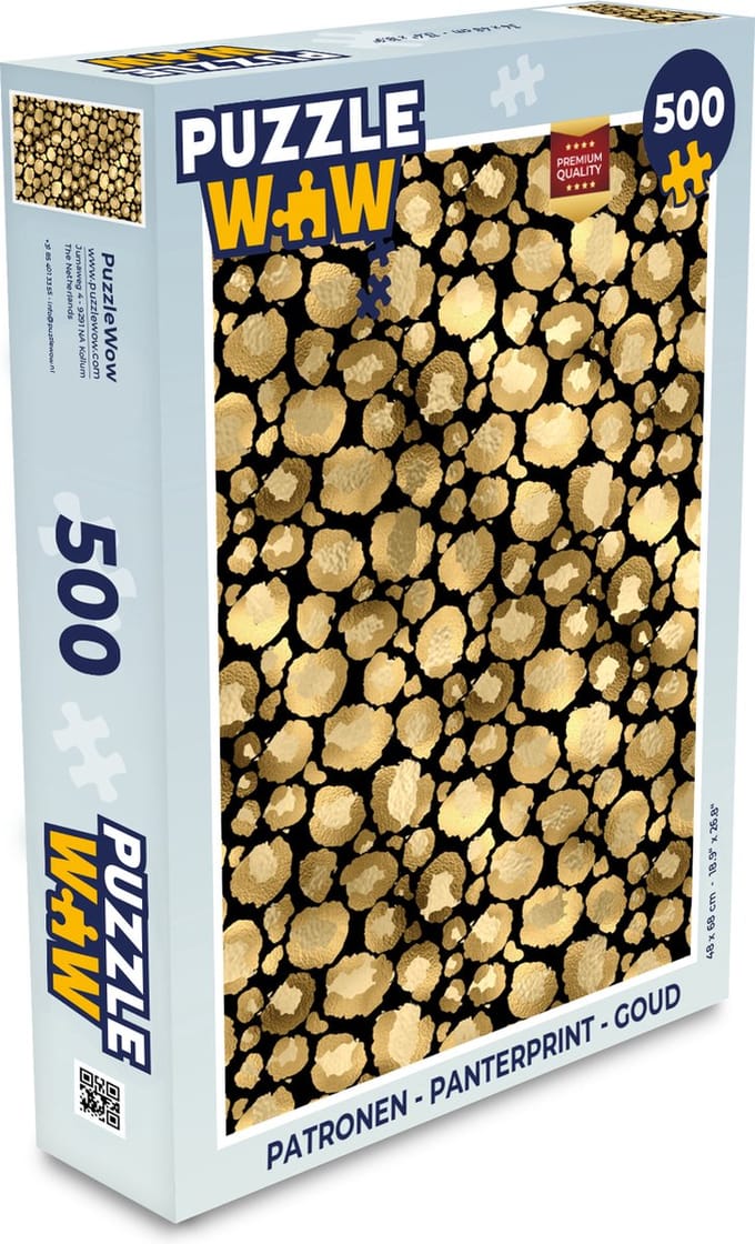 Puzzel Patronen - Panterprint - Goud - Legpuzzel - Puzzel 500 stukjes