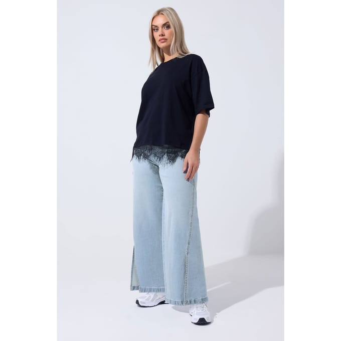 Limited Collection Blauwe Jeans Met Splitzoom Size 48