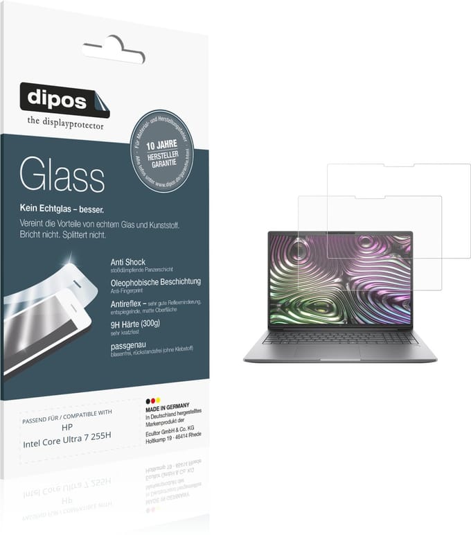 dipos – 2x Matte Pantserfolie geschikt voor HP Intel Core Ultra 7 255H | 9H Screenprotector