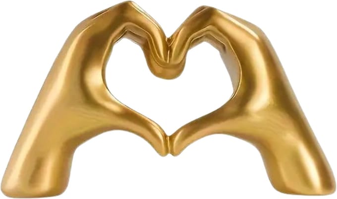Mauropet® - Love Sign Hands - Goud - Beeld Sculptuur - Polyresin - UNIEK!