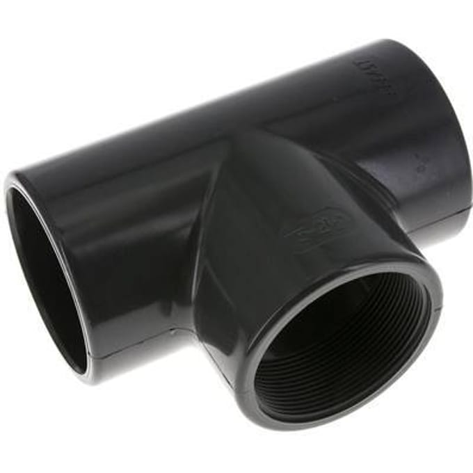PVC T-Stuk Lijmmof 75mm x Binnendraad Rp2-1/2 ''