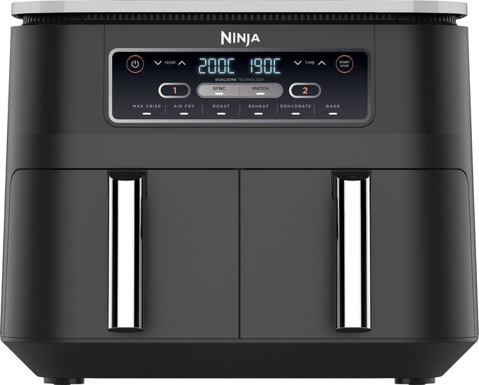 Ninja Dubbele Airfryer XXL - 7.6 Liter - 2020 Model - Dual Zone Technologie - AF300EU