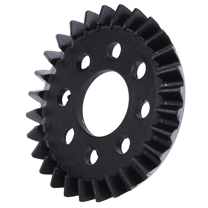 Roue d'engrenage conique 28 dents Montage moyeu Acier moulé Pièces de robot industriel Alésage 14 mm Module de dent 1,5 black
