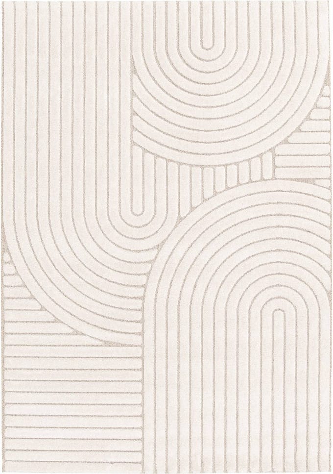 sweeek - Binnenkleed patroon met bogen in beige en crème - archie