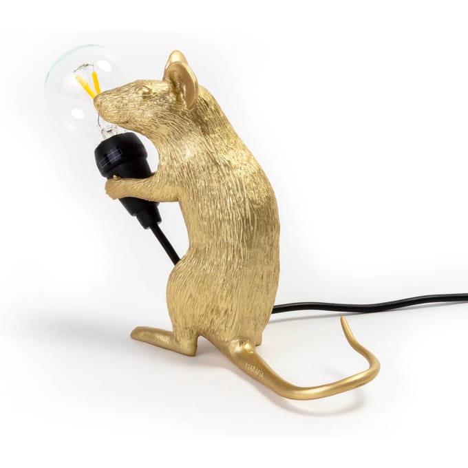 SELETTI Mouse Lamp LED decoratieve lamp USB zittend goud