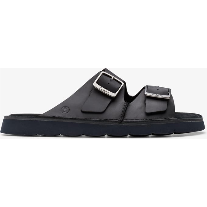 Solsbury Strap Zwarte Leren Sandalen