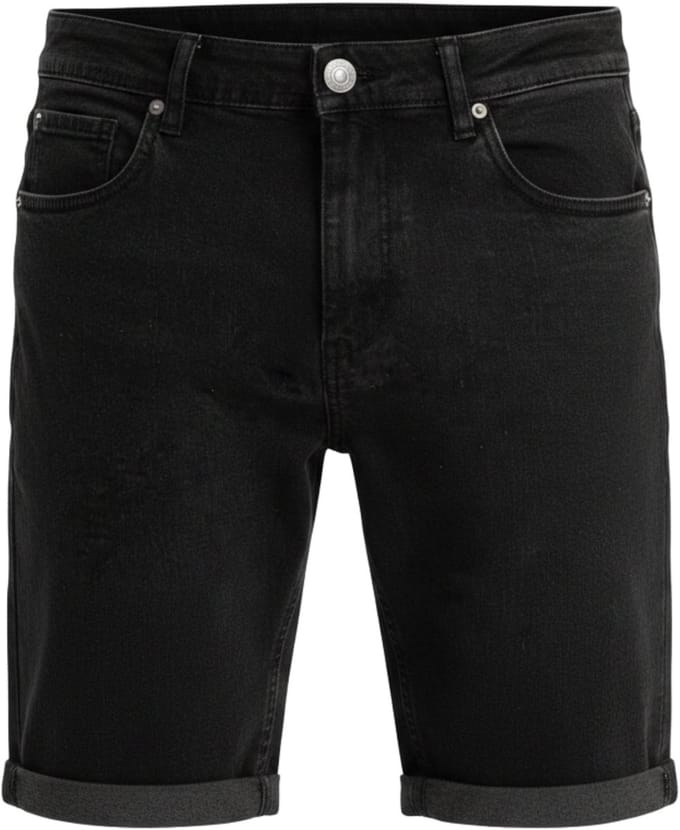 OMBRE Korte Broek - Regular Fit - Katoen - Knopen Zwart L