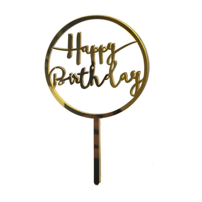 Happy Birthday Taarttopper (Goud) #2