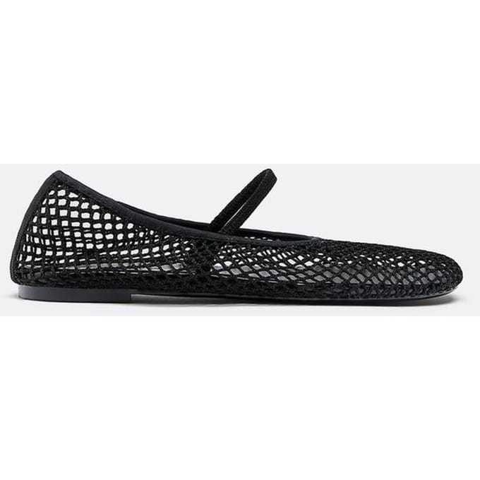 Stradivarius Mesh ballerina’s met bandje  Zwart 38