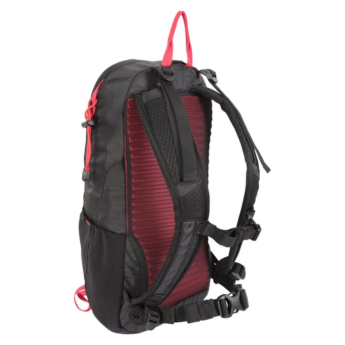 Mountain Warehouse Inca 18L rugzak (Zwart/Rood)