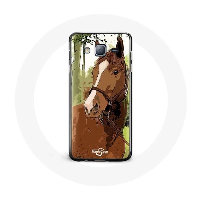 Coque pour samsung galaxy J7 2016 Quarter Horse Marron Race de cheval