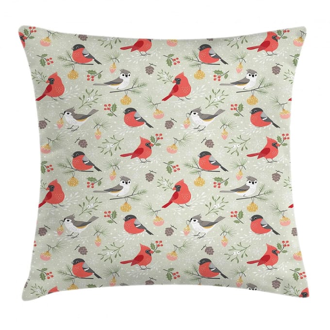 ABAKUHAUS Kussenhoes – Winterdecoraties – 45x45 cm – Groen/Multicolor