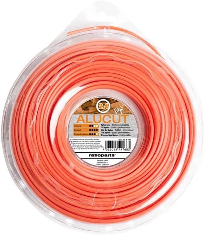 Nylondraad 2,4 mm Rond voor Grasmaaier 90 m Oranje