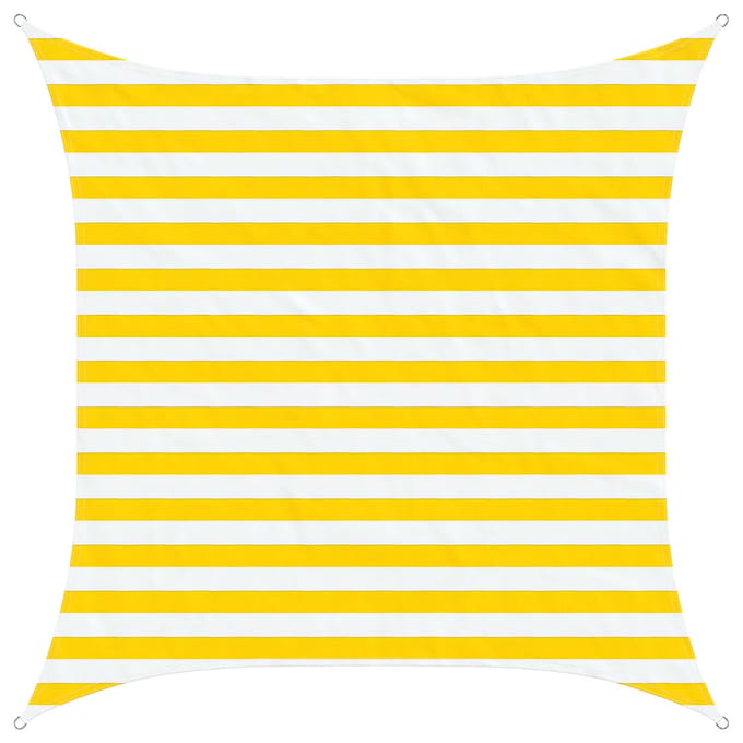 vidaXL - Zonneschaduw - 2 - x - 2 - m - 100% - Polyester - Oxford - Vierkant - Geel - en - Wit